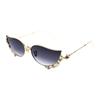 Dekoratives Perlendesign Metall Unregelmäßige Form Sonnenbrille Unisex-Sonnenbrille Gold VW5096-1-400