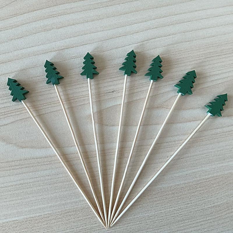 WTEMPO Elegant Christmas Skewers Christmas Tree & Christmas-themed Pattern Design for Christmas New Year Thanksgiving Day Party Festive Table Decor
