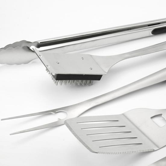 5Pcs BBQ Grill Tool Set with Spatula Tongs Fork Brush Skewers And Case Outdoor Baking Utensils for Parties Camping Restaurants