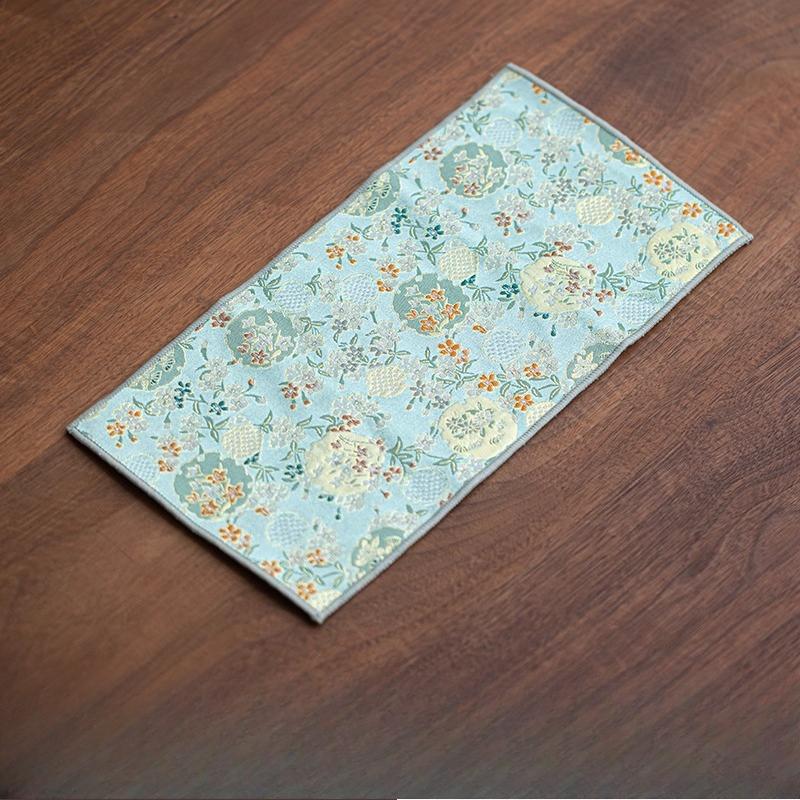 Chinese tablecloth, pot-absorbing tea towel pad, pure cotton rag, tea set, light luxury cover cloth, tea cloth.