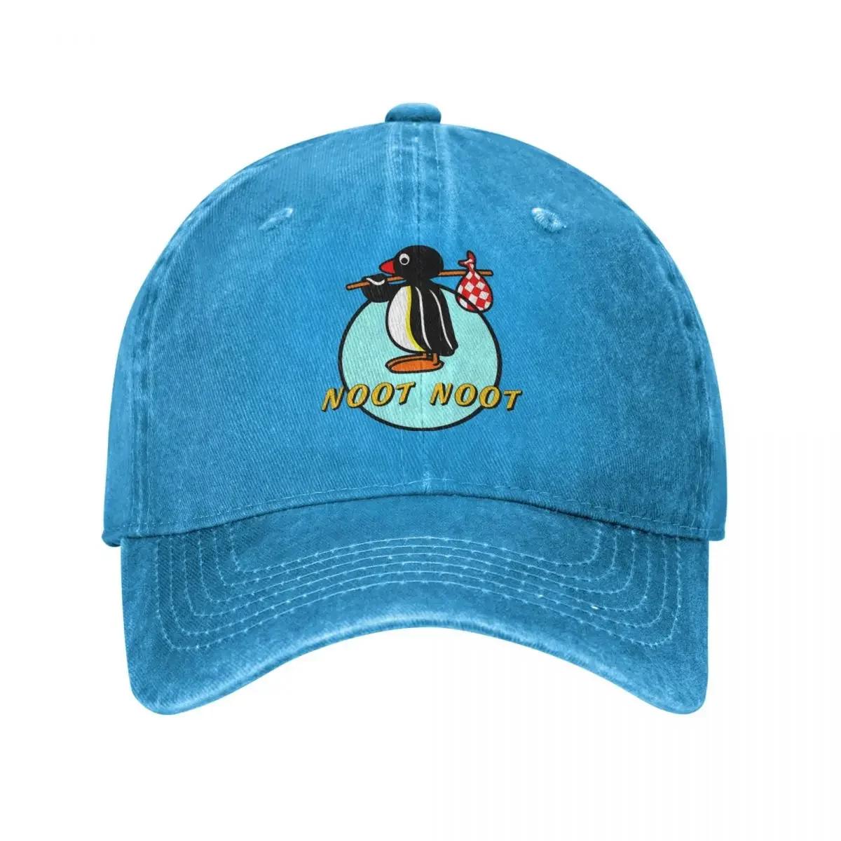 

Vintage Noot Noot Ladies Baseball Caps Men Women Distressed Denim Headwear Pingu Pinga Penguin Outdoor Summer Caps Hat Adjustable