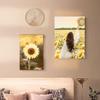 Nordic Landschaft Feld Mädchen Sonnenblume Baum Blume Schmetterling Drucken Poster Leinwand Malerei Wand Kunst Bilder Für Wohnzimmer Dekor