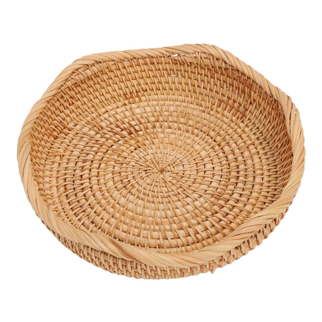   Basket Round Woven Storage Bowl Bread Fruit Serving Basket for Kitchen Dining Room Living Room