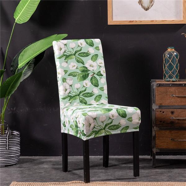 Floral Printing Chair Cover Removable Modern Elastic Banquet Seat Cover Chair Protective Case for Wedding Kitchen Dining Room