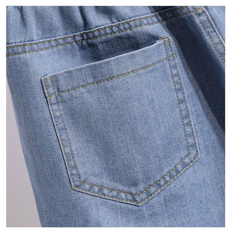 High-Waisted Loose Denim Shorts for Plus-Size Women - Summer Trendy Wide-Leg Elastic Waist 