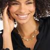 European Stainless Steel Hip Hop Bracelet & Necklace Set with Gold-Plated Zircon Inlay