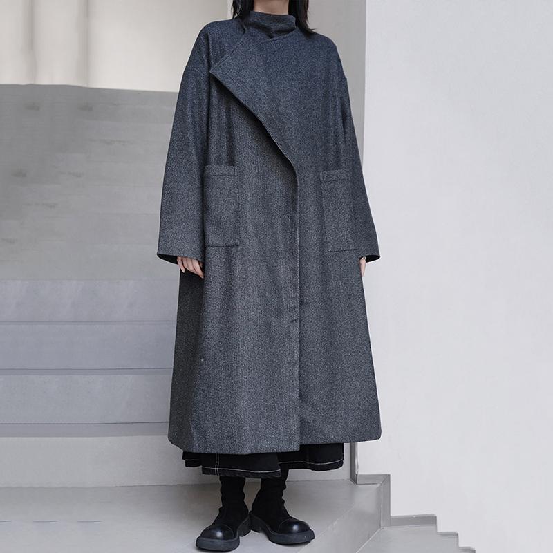 

XITAO свободное однотонное лоскутное элегантное индивидуальное пальто SMH1014 One Size серый