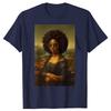 Black Mona Lisa African American Black History Month T Shirts Men Humor Streetwear Tee Short Sleeve Unisex Loose Clothing
