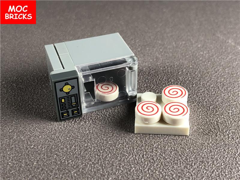 Non-Toxic Set Moc Bricks Diy Microwave Oven Food Biscuits Sushi Donut Sugar Educational Building Blocks Toys For Children Xmas Gifts