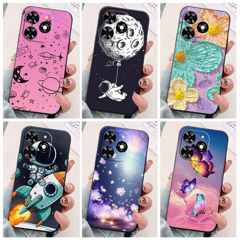 For Tecno Spark Go 2024 Phone Case astronaut Silicone Camera Protection Back Cover For Tecno Pop 8 Funda Coque Spark Go2024 BG6