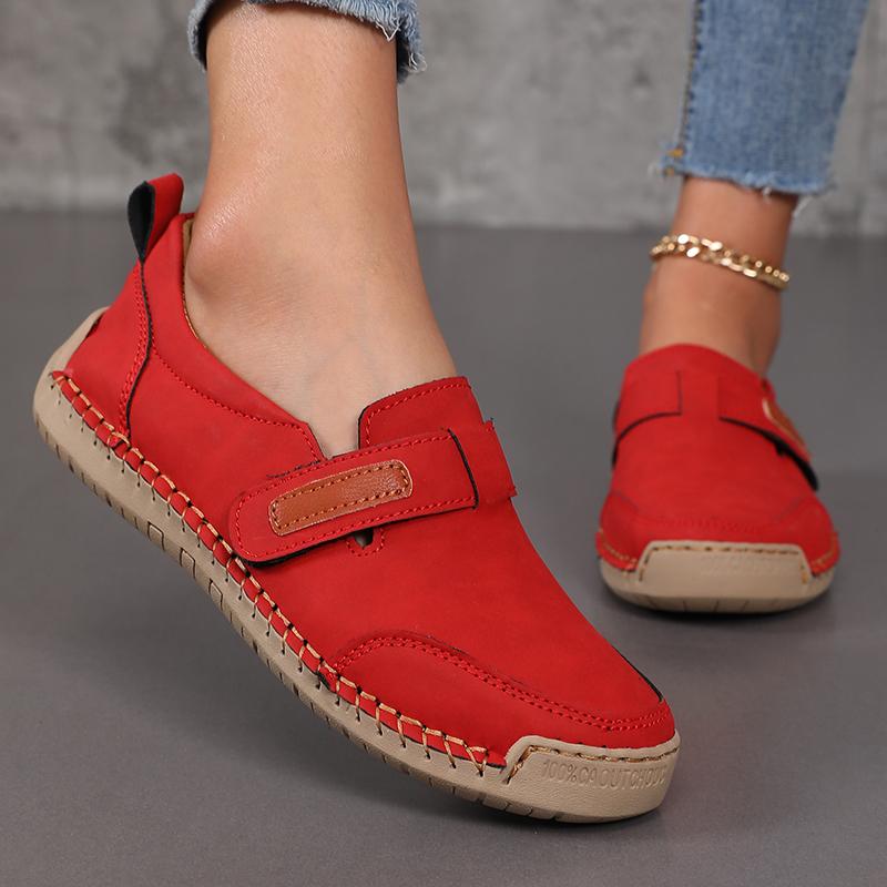 Knöchel-Stiefel für Damen Atmungsaktiv Ein Fuß Flach Handgefertigte Lederschuhe Frühling Sommer Niedrig Geschnitten Weich Besohlt Mary Jane Damen Slipper