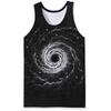 Men's O-Neck Colorful Space Planet Pattern Print Tank Tops 3D Printed Vest Loose Sports Fitness  Sleeveless Shirt
