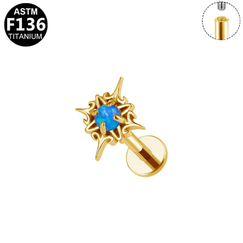 G23 Titanium Legering Mode Piercing Sieraden: Oorbel met Interne Schroefdraad Paardenoog Zirkonia