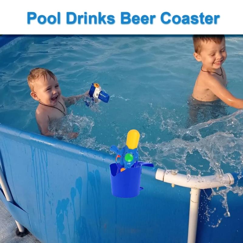 Poolside Cup Holder Basket for Drinks Pool Drink Holder Bath Drink Shelf Hanging Pool Accessory for Swimming Pools Party