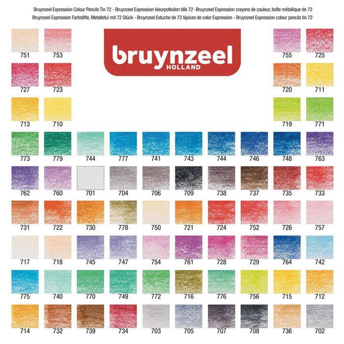 Crayons de couleur - Expression - Beaux-arts - Boîte métal 72 couleurs - Bruynzeel