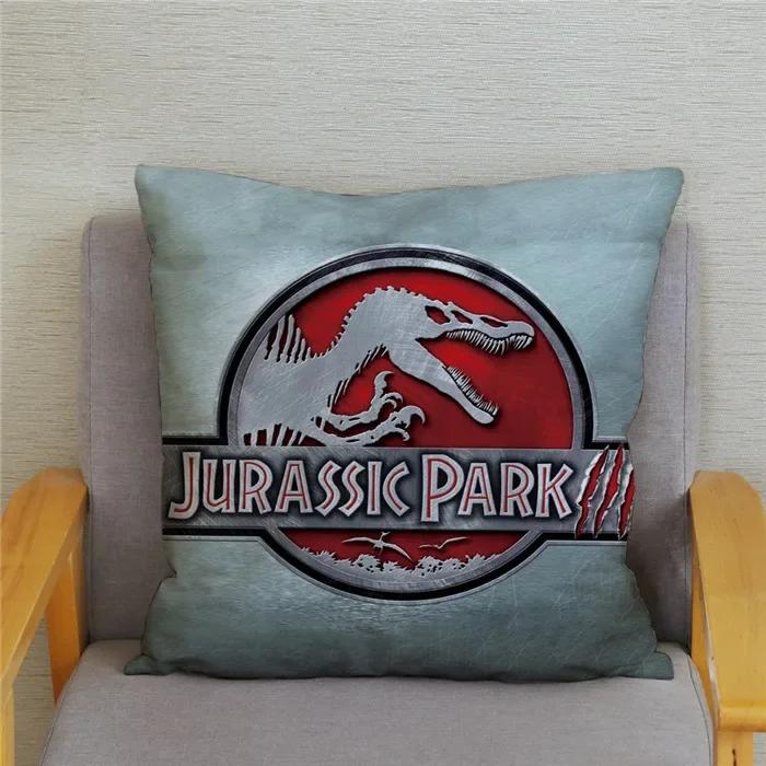 Jurassic Park Dinosaur Print Pillowcase Peach Skin Cushion Cover  Home Decor ,(7) 30x30cm