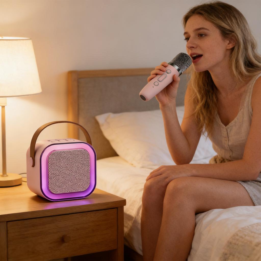 Karaoke Machine For Kids, 2025 TOP Toys Christmas Birthday Gifts Ideas For Girls Ages 4+Years Old, Portable MP3 Player With 2 Wireless Mics For Party