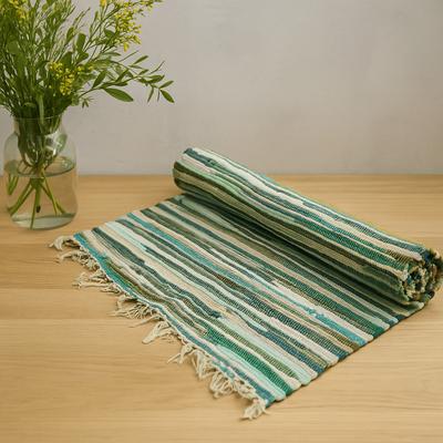 Rag Rug Small 50x90cm Natural Greens