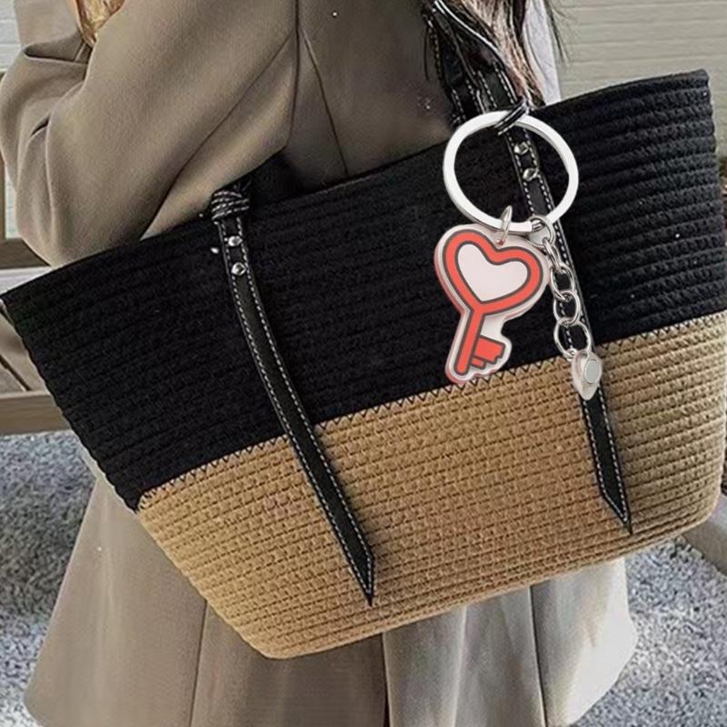 1 Pair Stylish Acrylic Magnetic Heart Pendant Keychain Couple Accessories Lightweight Keyring Valentines Day Gift