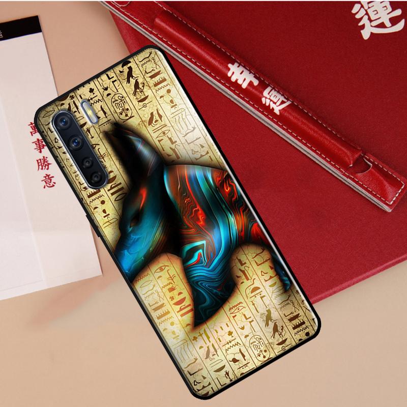 Anubis Egyptian God Case For Oppo A80 A58 A5 Pro A15 A16 A17 A57 A77 A94 A74 A54 A76 A96 A40 A60 A18 A38 A78 A98