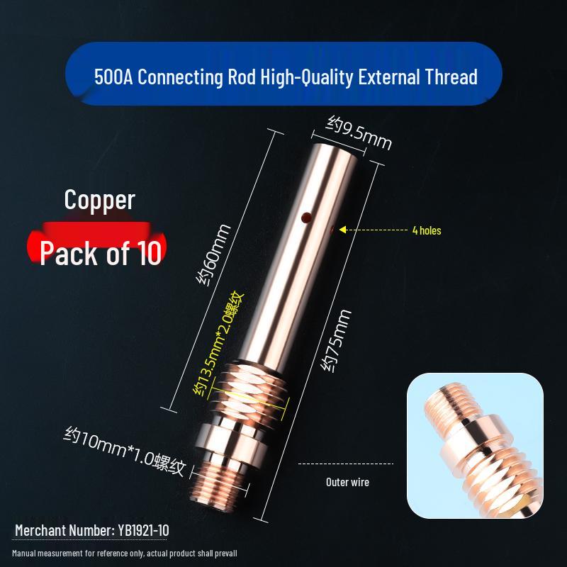 Purple Copper 500A Welding Gun Conductive Tip Holder, Gas Shielded 200A/350A MIG Accessories