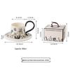ZISIZ Ceramic Coffee Mug and Saucer Gift Set