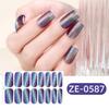 Glitter Nail Polish Strips with File Easy Apply Remove Self Adhesive Women Full Nail Sticker Home Manicure DIY Nail Art Decoration Wrap