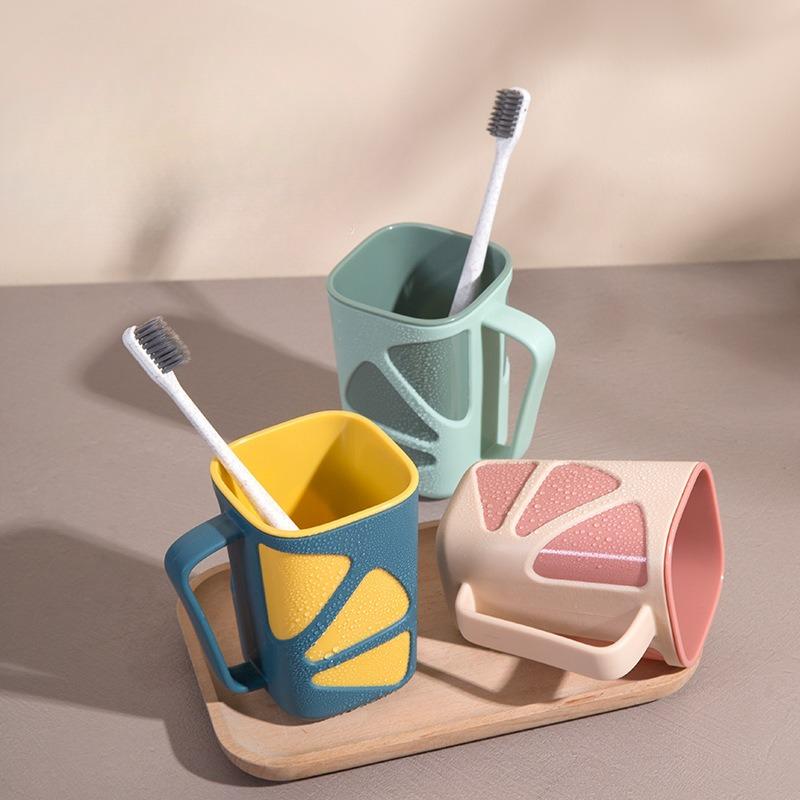 Tazza al Limone, Bicchiere per Collutorio, Bicchiere per Articoli da Toeletta Domestici, Bicchiere per Spazzolino, Tubo Dentifricio, Portastuzzicadenti in Plastica