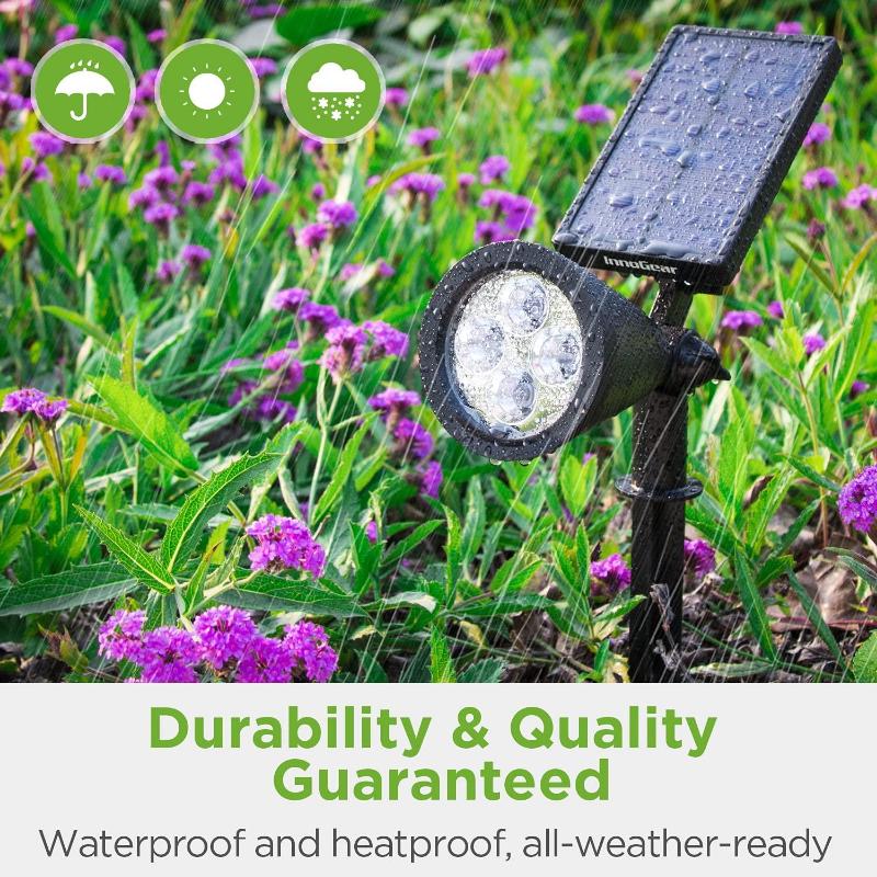 4LED Outdoor Solar Lights Lawn Ground Lamp Waterproof Landscape Solar Spotlights Pathway Garden Light Walkway Driveway Decor New