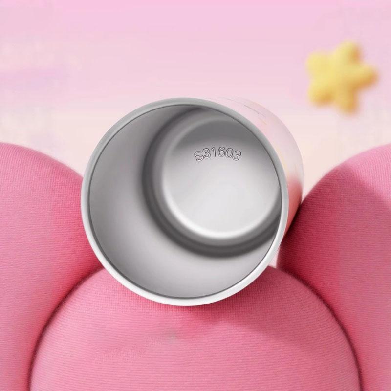 Bablov Thermos Cup Double-layer Cold Insulation Straw Cup Stainless Steel Vacuum Flask High Borosilicate Glass Liner Coffee Cup