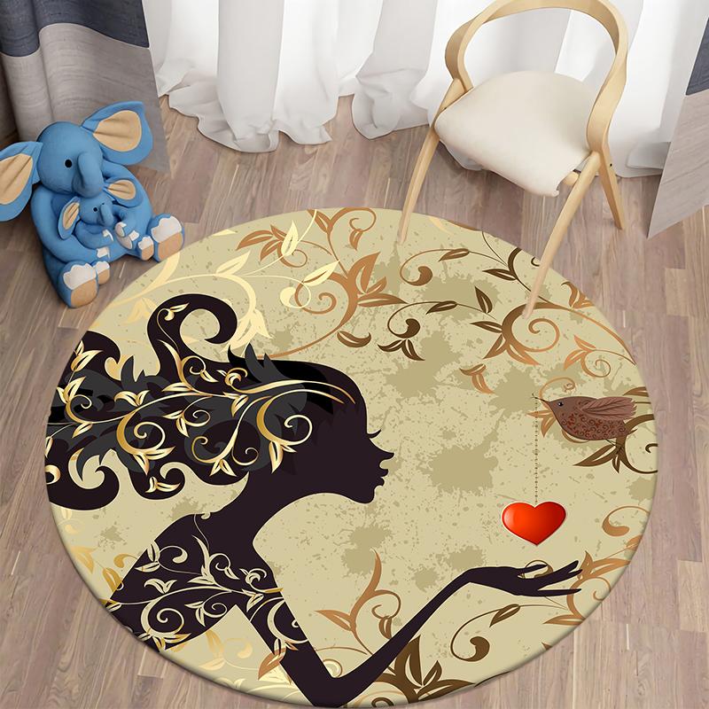 Alfombras redondas de hada y mariposa para sala de estar, alfombras de Franela suave para el suelo, alfombra para dormitorio, alfombra de cocina para niños