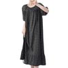 Retro polka dot cotton and silk nightdress women's summer loose large size literary and artistic fan medium and long loungewear can be worn outside 