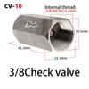 Air Check Valve for 6mm/8mm/10mm OD Hose 1/4' Brass One-Way Single-Check Valve for Air Gas Compressor Pipe Fitting Adapter