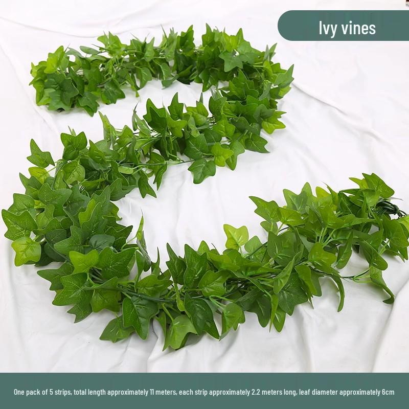 Artificial Rattan Green Pothos Leaf Vine: Decorative Plastic Plant for Ceiling or Home Décor