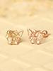 Minimalpiercing 14K Circle Cubic Butterfly Piercing Earrings