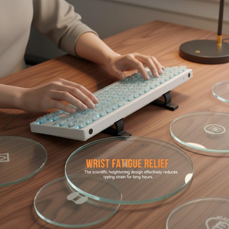 Plastic Keyboard Stand Ergonomic Riser for Computer Desk Pain Relief and Typing Height Adjustment