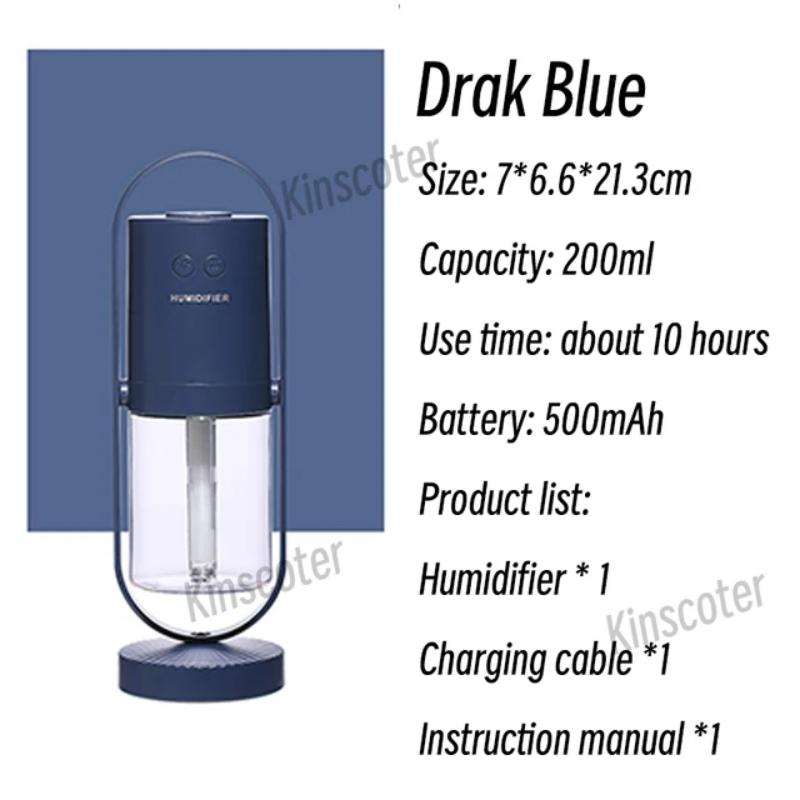

Портативный мини-настольный увлажнитель воздуха 200 мл масляный диффузор 500 мАч светодиодный цветной проекционный ночник перезаряжаемый распылитель воды United States темно-синий