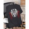 Men'S Dark-Themed Print Design T-Shirt - Loose Oversized Short-Sleeve Round-Neck T-Shirt for Summer Street Style