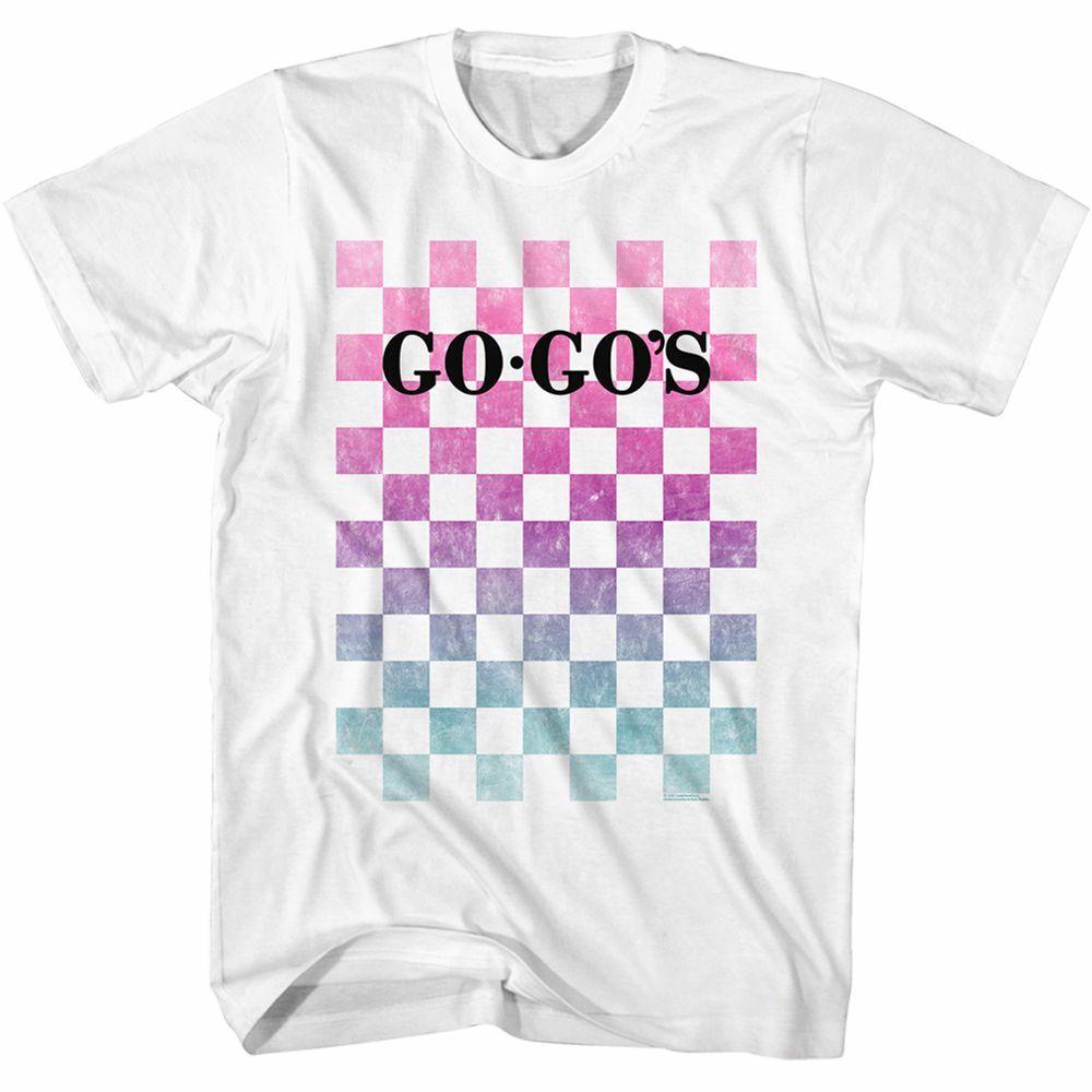 

The Go-Go s Checkered White Adult T-Shirt 3XL