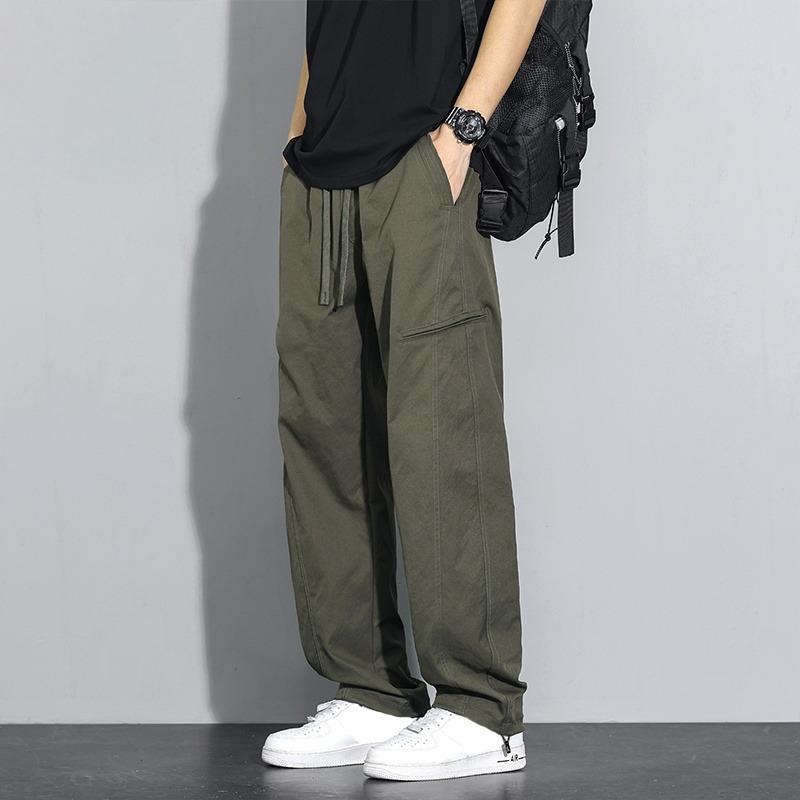 Ice Silk Pants Men's Summer New American Trendy Brand Casual Overalls Teen Loose Straight Trousers