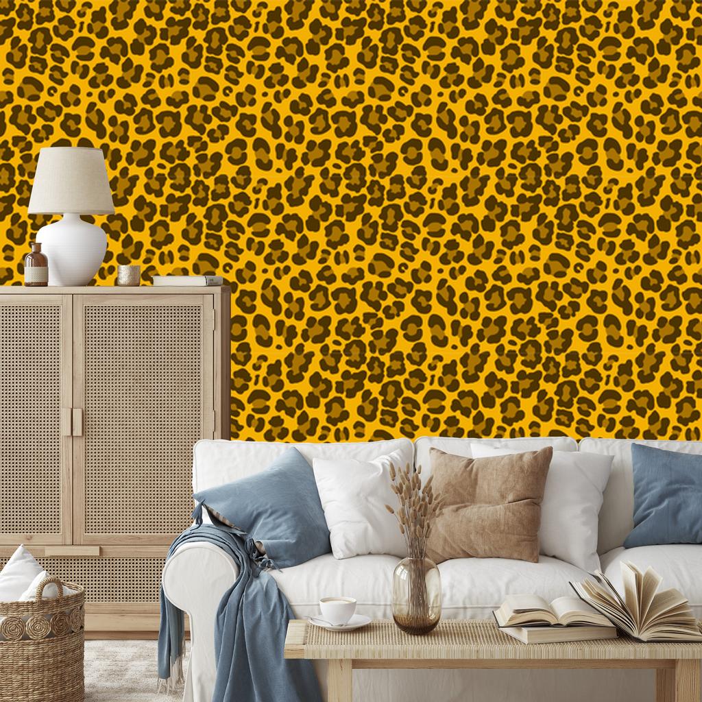 Yellow Leather Wallpaper Gold and Ochre for Living Room and Bedroom 50x1000