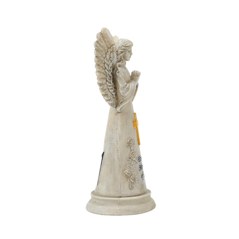 Statui Înger Grădină Rășini Decorațiuni Exterioare, Figurine Îngeri Solare Luminoase pentru Decorațiuni Grădină Curte Artă Cadou Comemorativ