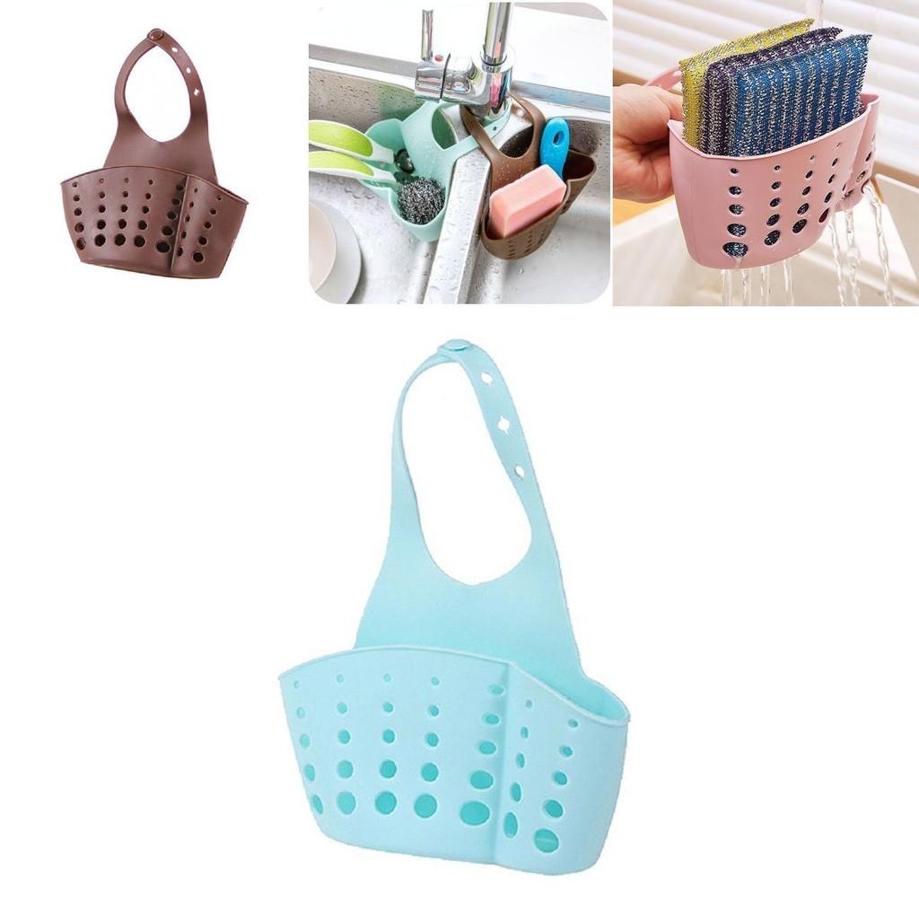 Versatile Kitchen Sink Soap Sponge Holder With Adjustable Strap For Easy Organizing