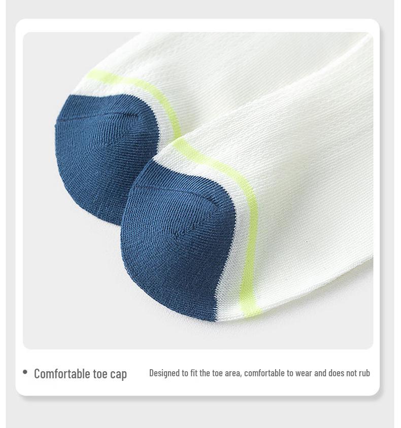 5 Pairs Children's Breathable Mesh Cotton Socks, Cartoon Design for Ages 1-14, Ideal for Spring and Summer