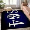 Schalke 04 Football Field Outline Rug, Anti-Slip Floor Mat with Official S04 Crest Print, Sports Decor Carpet for Fan Cave & Bedroom