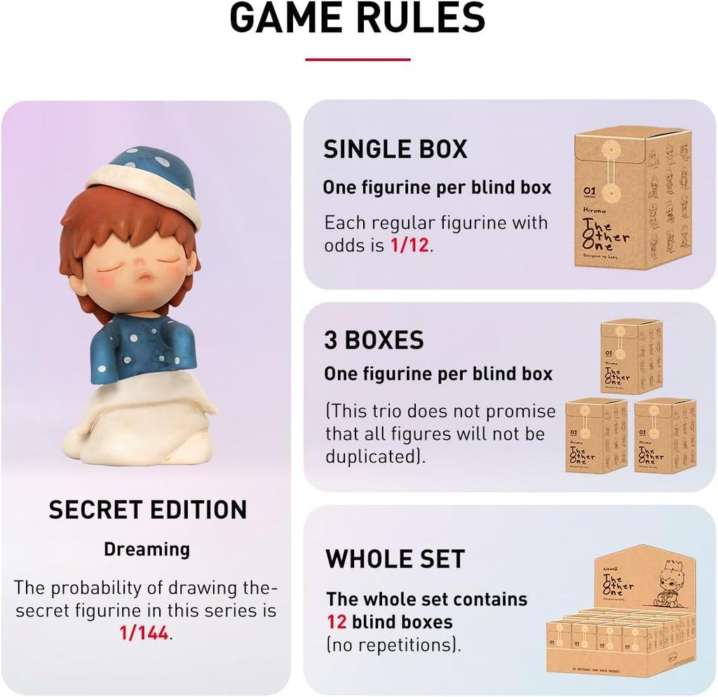 POP MART Hirono The Other One Blind Box Figures, Random Design Box Toys for Modern Home Decor