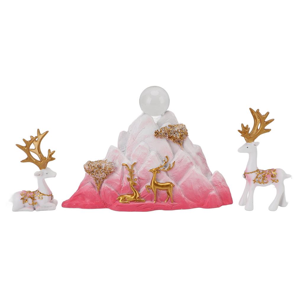 Resin Sitting Standing Deer Statues Reindeer Figurines Ornaments Mountain Rockery Sculpture for