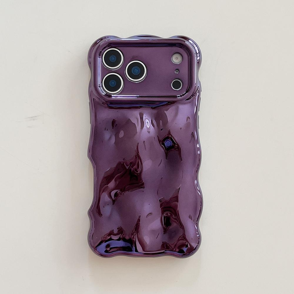 3D Bubble Wave Pattern Phone Case For iPhone 17 16 15 14 13 12 11 Pro Max 17Air Electroplated Soft Shockproof Back Cover