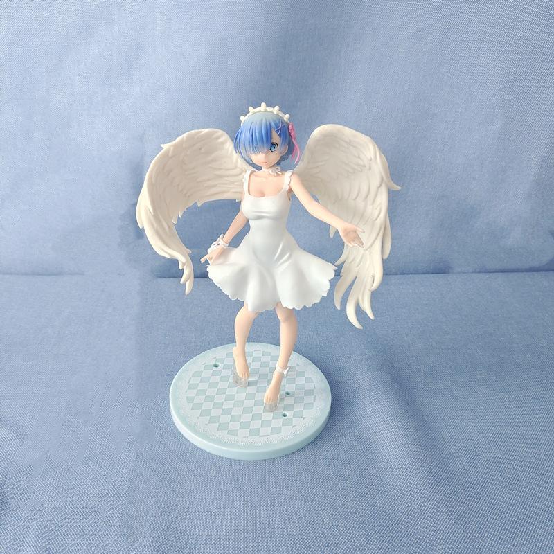 21CM Anime Re:Life In A Different World From Zero Rem  Oni Tenshi Ver PVC Action Figure Collectible Model Gifts for Kids