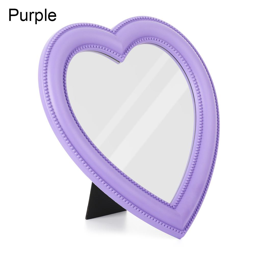 Portable Cute Wall hanging Women/Girls Makeup Mirror Cosmetic Mirror Heart Shaped Handheld